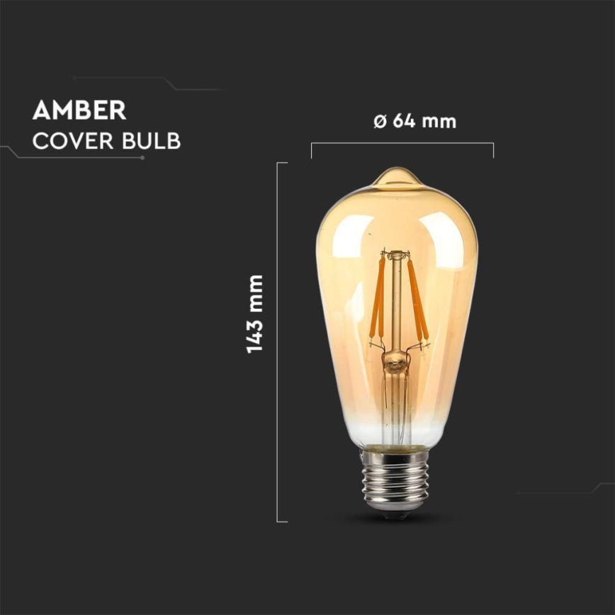 LED-polttimo FILAMENT ST64 E27/4W/230V 2200K