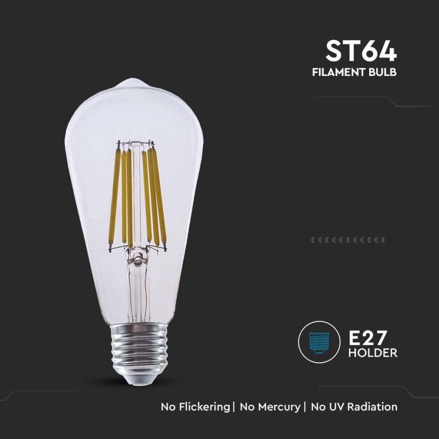 LED-polttimo FILAMENT ST64 E27/4W/230V 3000K