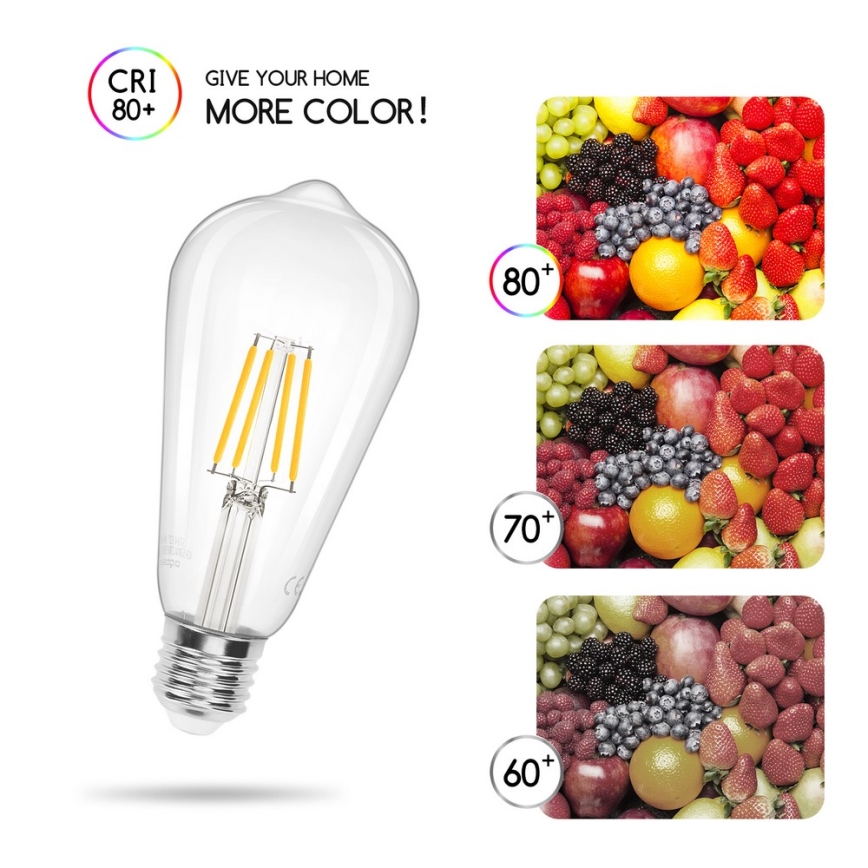 LED-polttimo FILAMENT ST64 E27/6W/230V 2700K - Aigostar