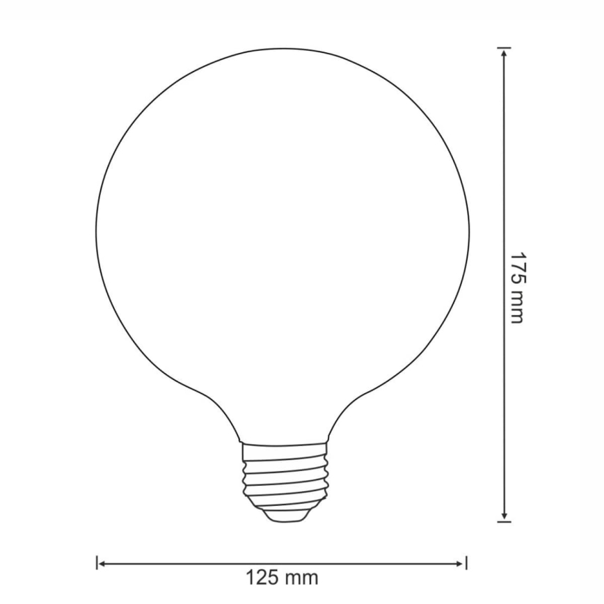 LED polttimo FILAMENT VINTAGE E27/4W/230V 125x180mm 2200K