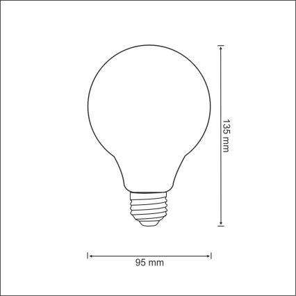 LED-polttimo FILAMENT VINTAGE G95 E27/4W/230V 2000K