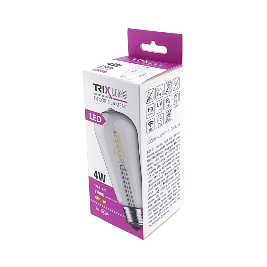LED-polttimo FILAMENT VINTAGE ST64 E27/4W/230V 2700K
