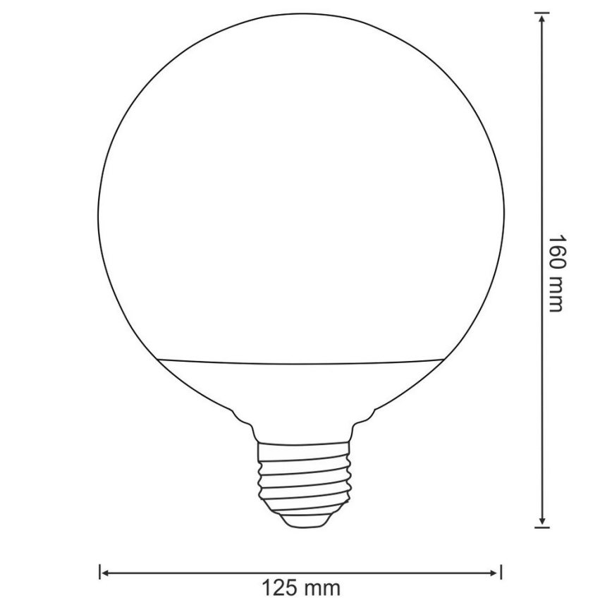 LED-polttimo G125 E27/16W/230V 3000K