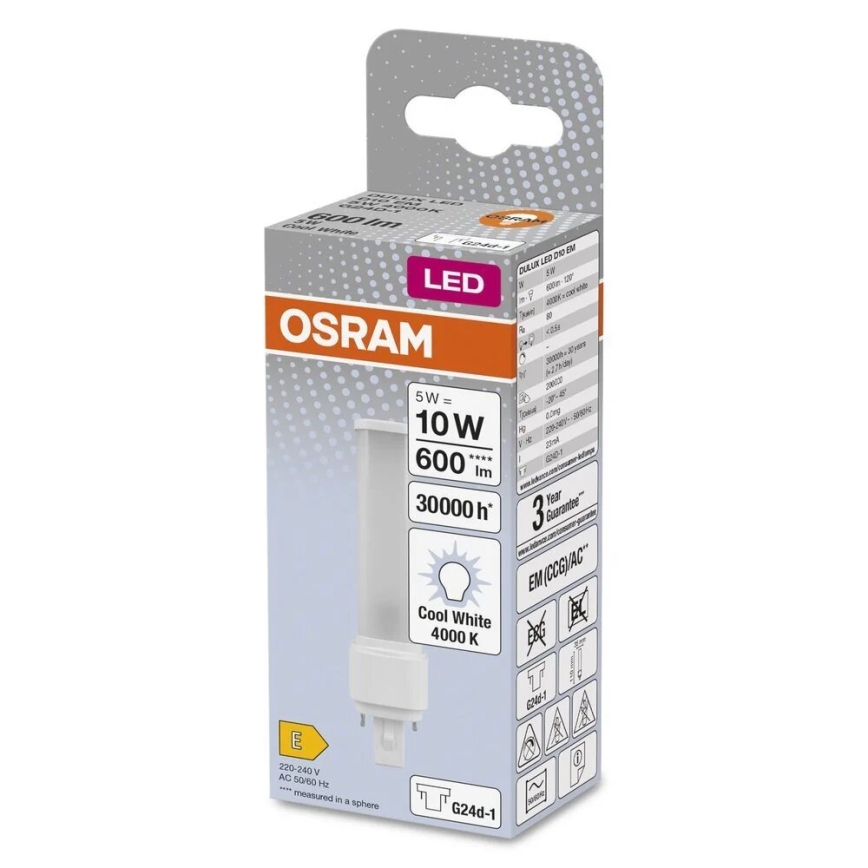 LED-polttimo G24d-1/5W/230V 4000K - Osram