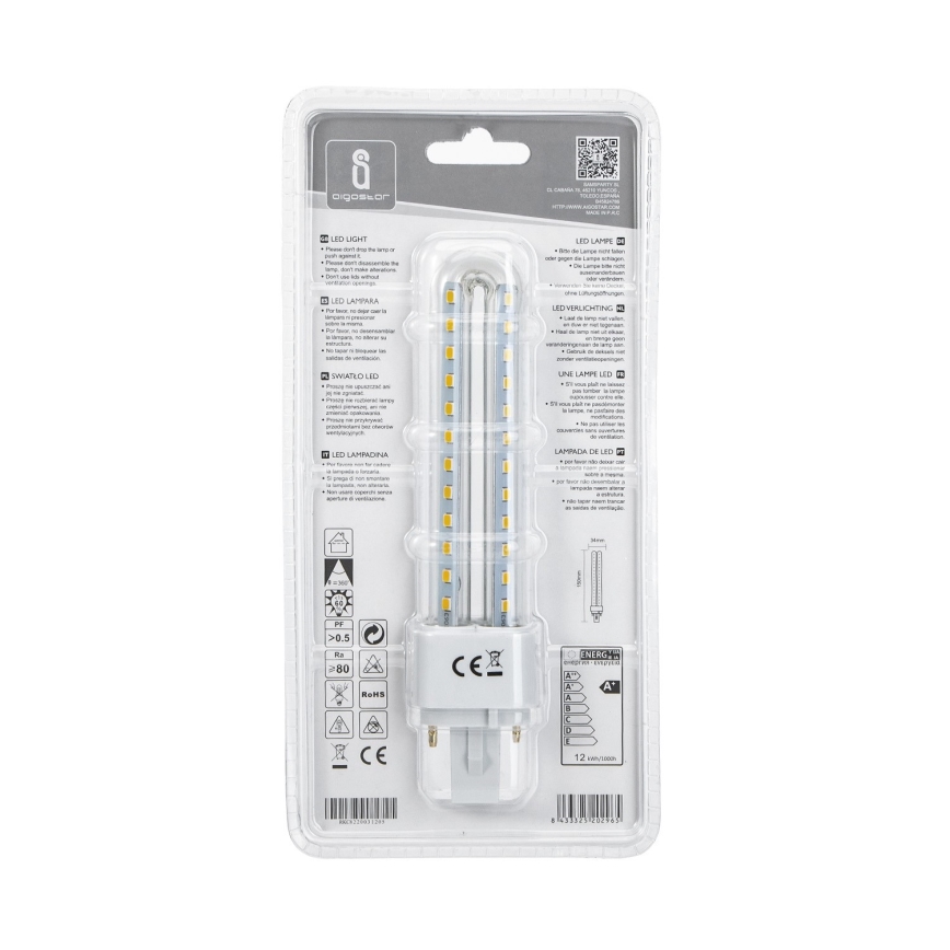 LED Polttimo G24D-3/12W/230V 4000K - Aigostar