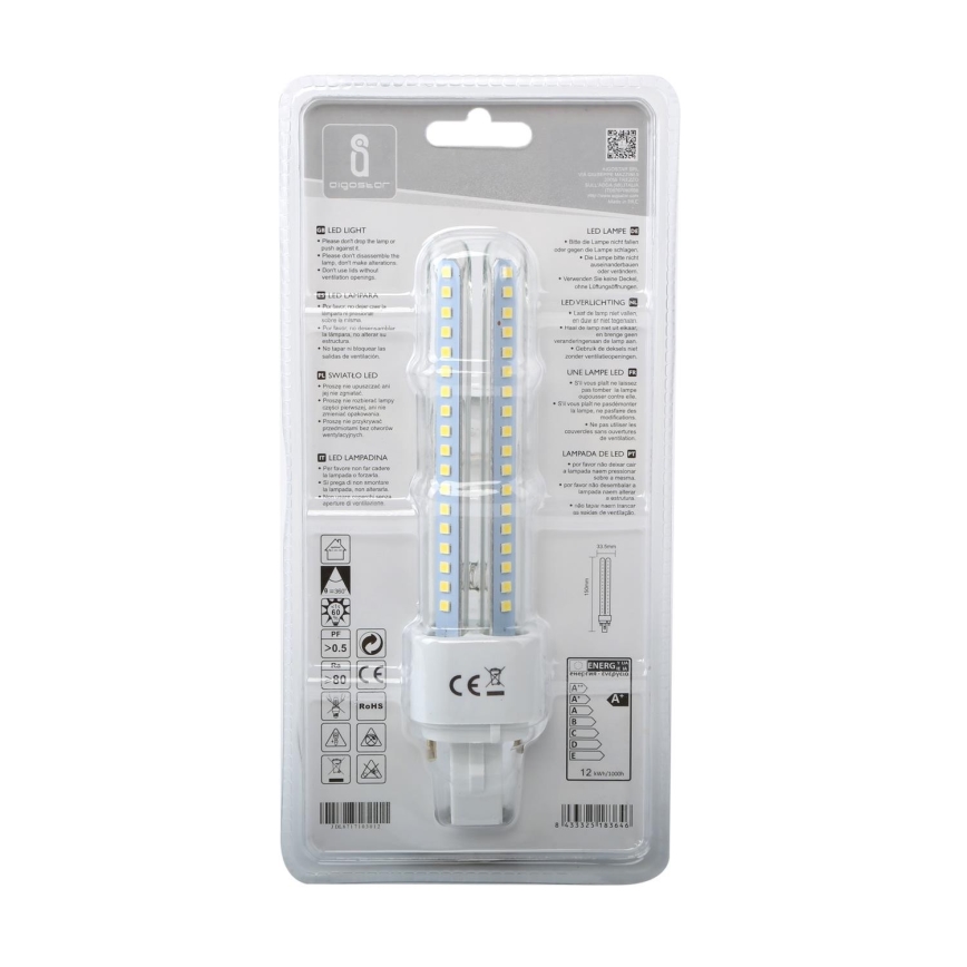 LED-polttimo G24D-3/12W/230V 6500K - Aigostar
