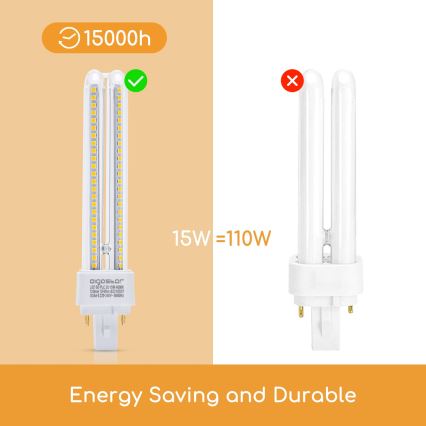 LED-polttimo G24D-3/15W/230V 4000K - Aigostar