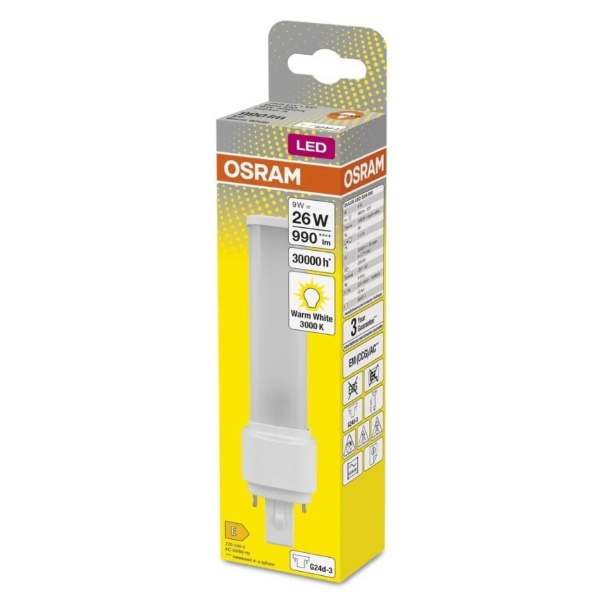 LED-polttimo G24d-3/9W/230V 3000K - Osram