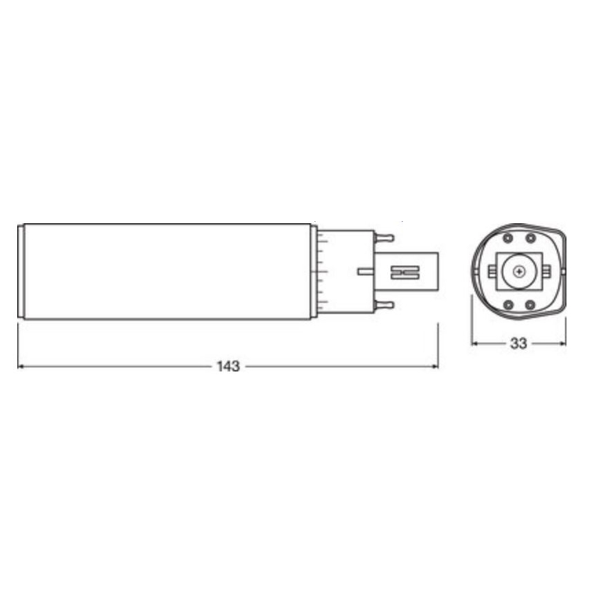 LED-polttimo G24q-1/6W/230V 3000K - Osram
