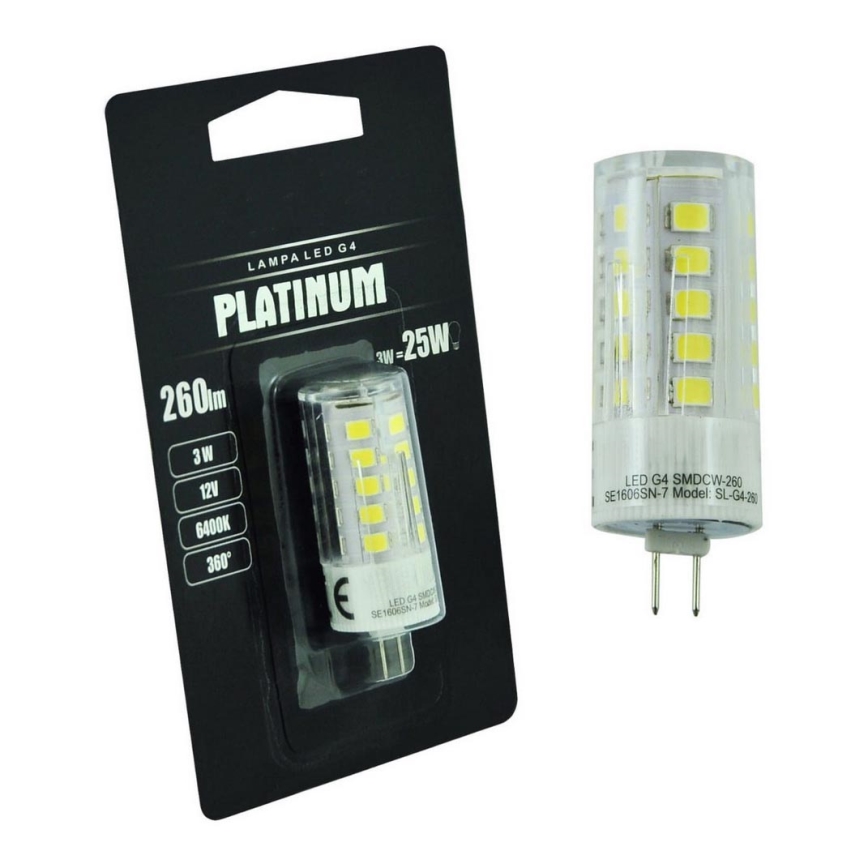LED-polttimo G4/3W/12V 6500K