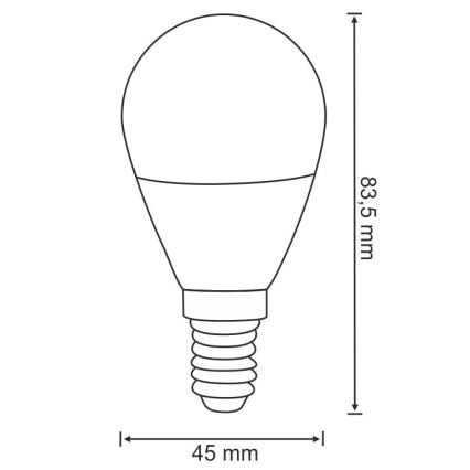 LED-polttimo G45 E14/3,5W/230V 3000K
