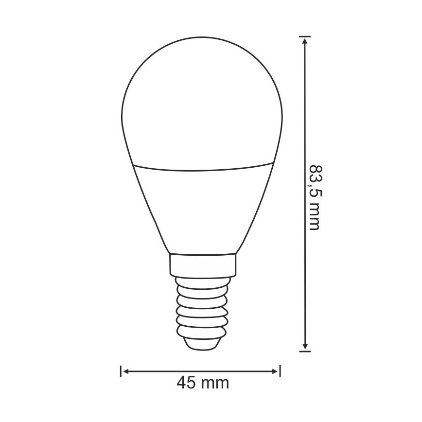 LED-polttimo G45 E14/3,5W/230V 3000K