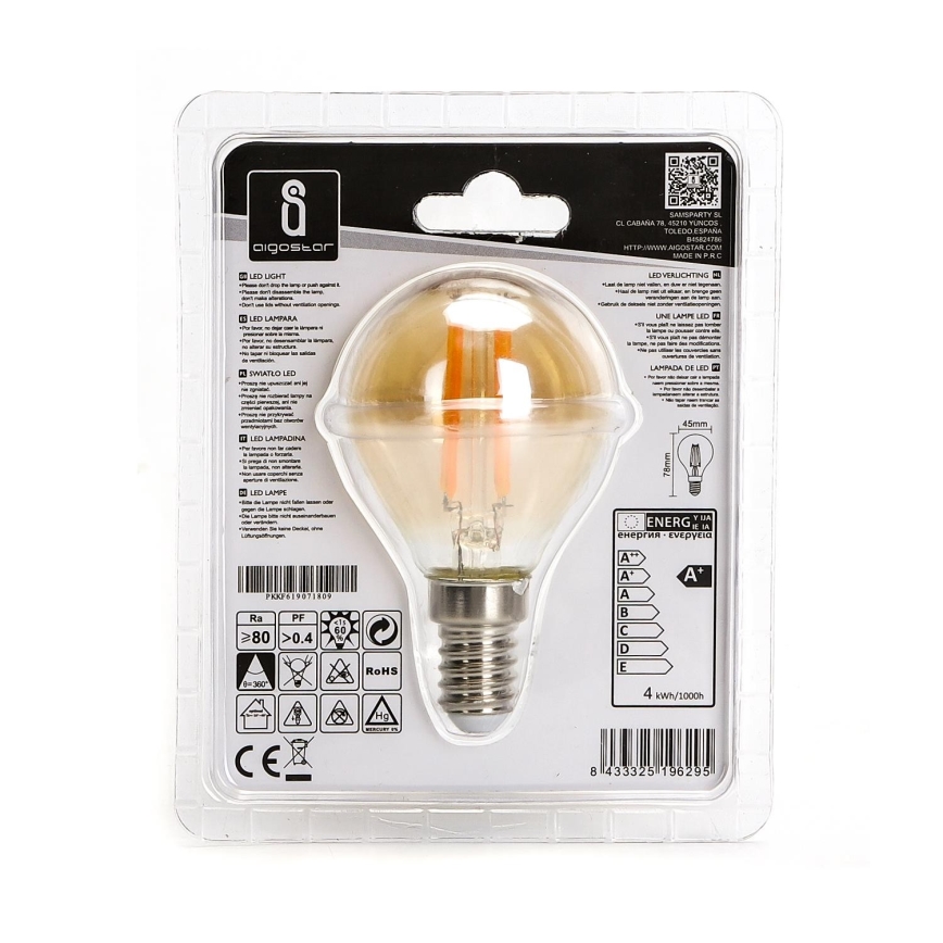LED-polttimo G45 E14/4W/230V 2200K - Aigostar
