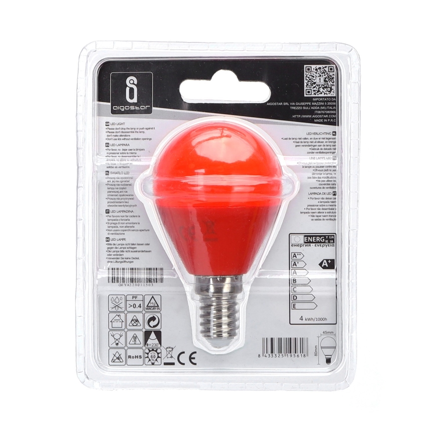 LED polttimo G45 E14/4W/230V oranssi - Aigostar
