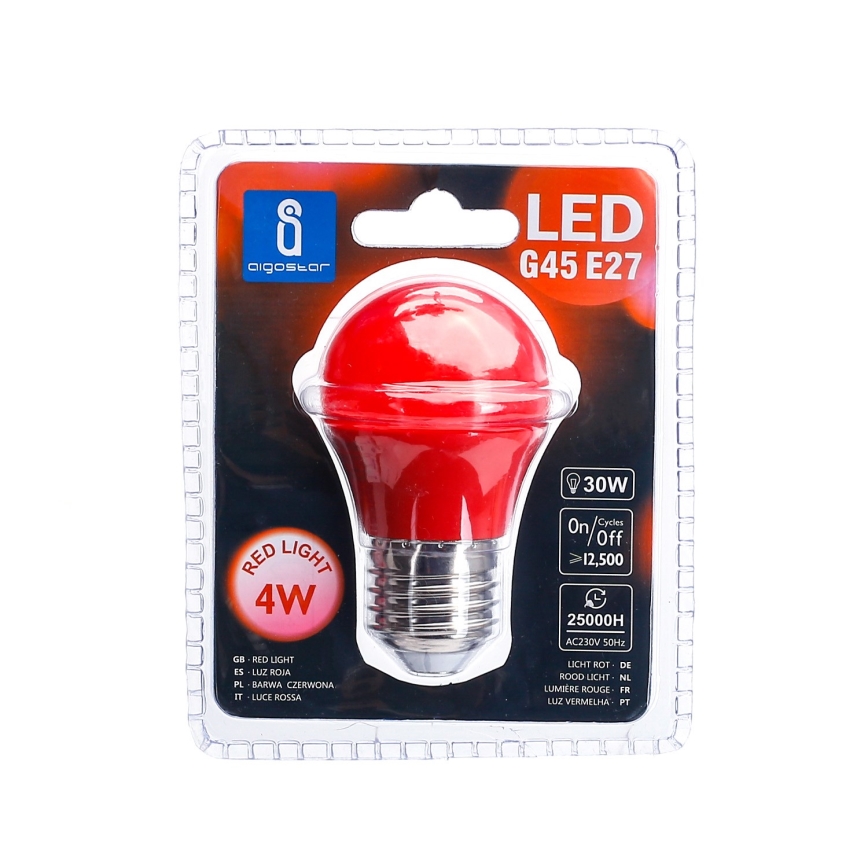 LED polttimo G45 E27/4W/230V punainen - Aigostar