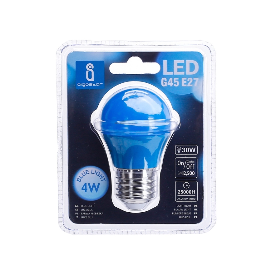 LED Polttimo G45 E27/4W/230V sininen - Aigostar
