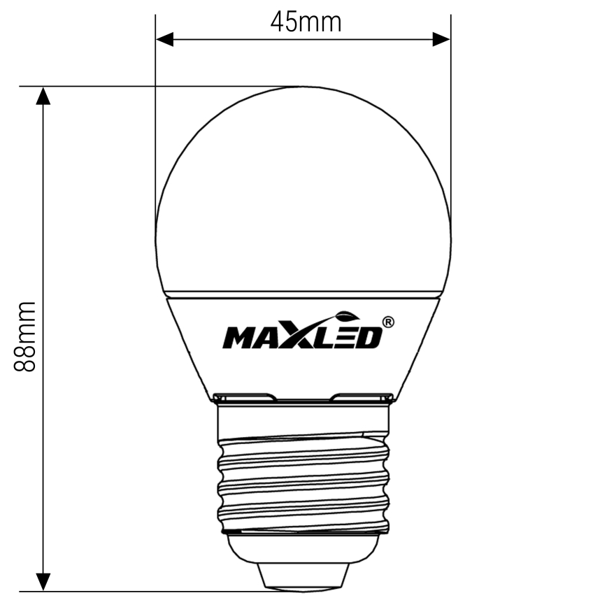 LED-polttimo G45 E27/8W/230V 4000K