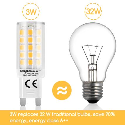 LED-polttimo G9/3W/230V 3000K - Aigostar