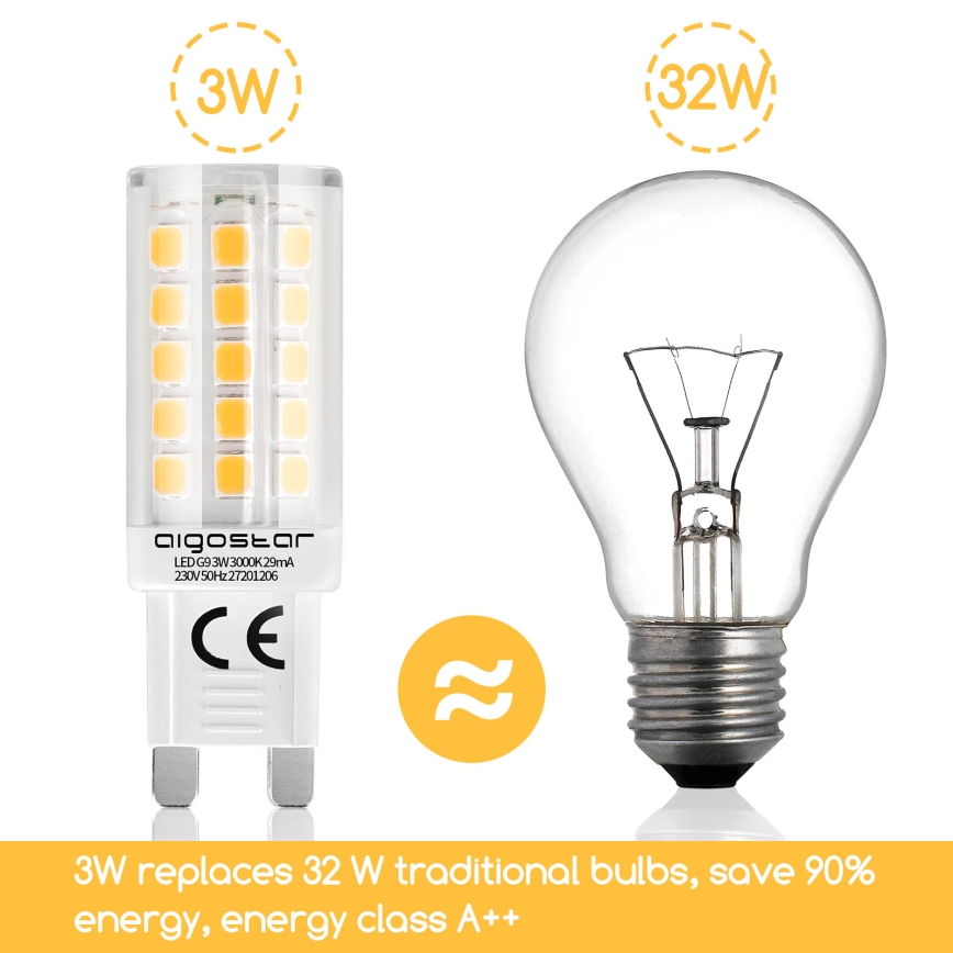 LED-polttimo G9/3W/230V 3000K - Aigostar