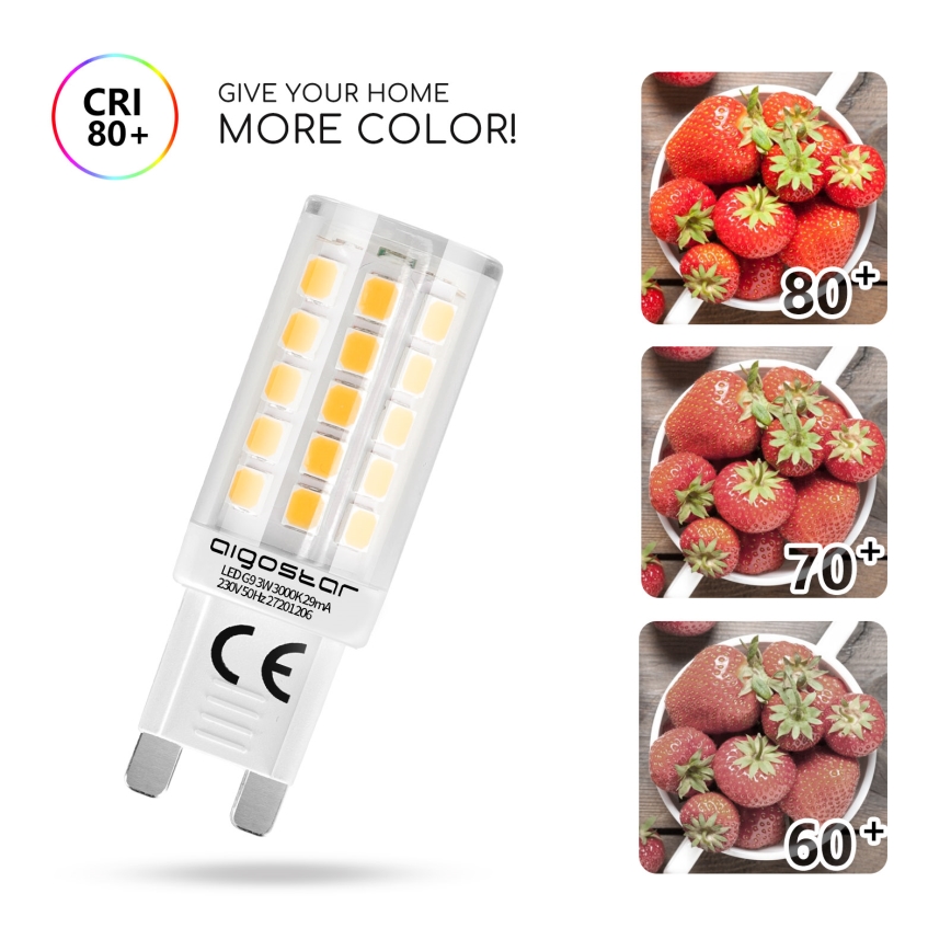 LED-polttimo G9/3W/230V 3000K - Aigostar