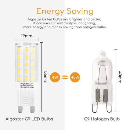 LED-polttimo G9/4W/230V 3000K - Aigostar