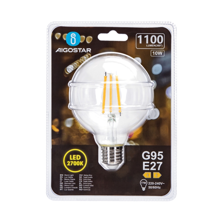 LED-polttimo G95 E27/10W/230V 2700K - Aigostar