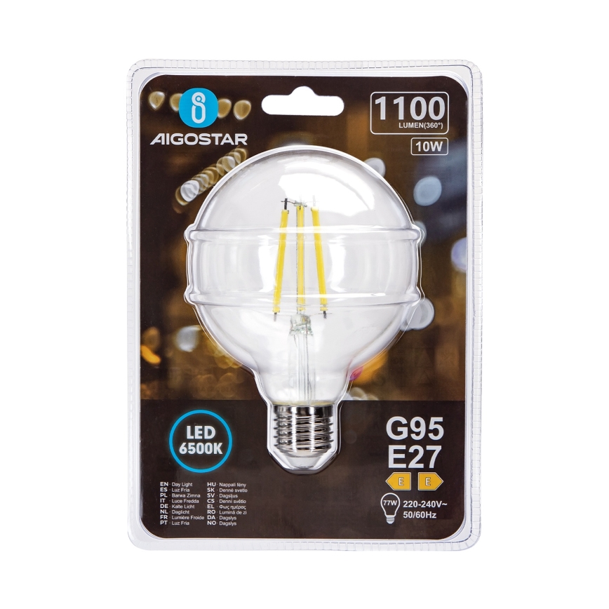LED-polttimo G95 E27/10W/230V 6500K - Aigostar