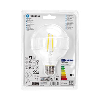 LED-polttimo G95 E27/12W/230V 6500K - Aigostar