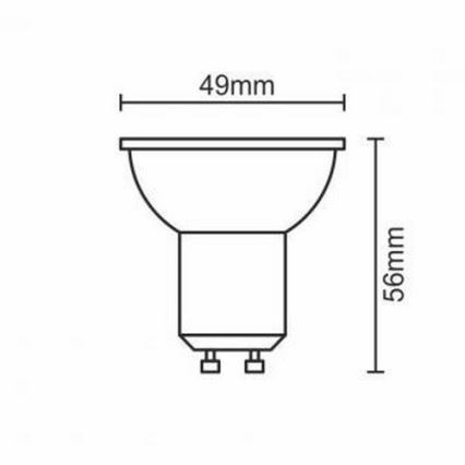 LED-polttimo GU10/6W/230V 4000K musta