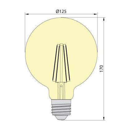 LED-polttimo LEDSTAR AMBER G125 E27/8W/230V 2200K