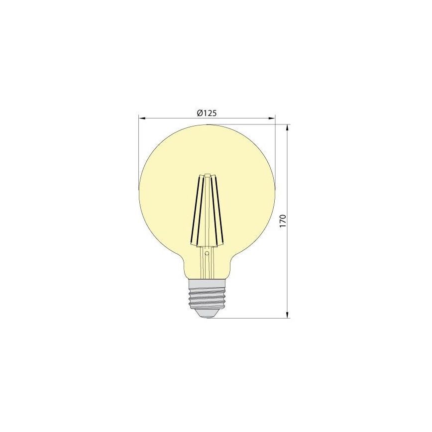 LED-polttimo LEDSTAR AMBER G125 E27/8W/230V 2200K