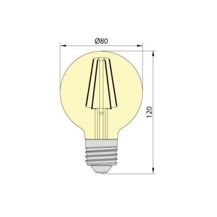 LED-polttimo LEDSTAR AMBER G80 E27/8W/230V 2200K