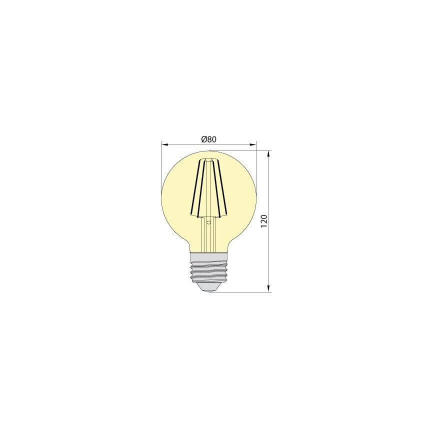 LED-polttimo LEDSTAR AMBER G80 E27/8W/230V 2200K