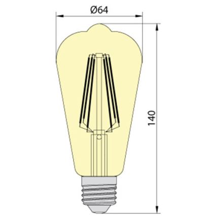 LED-polttimo LEDSTAR AMBER ST64 E27/10W/230V 2200K