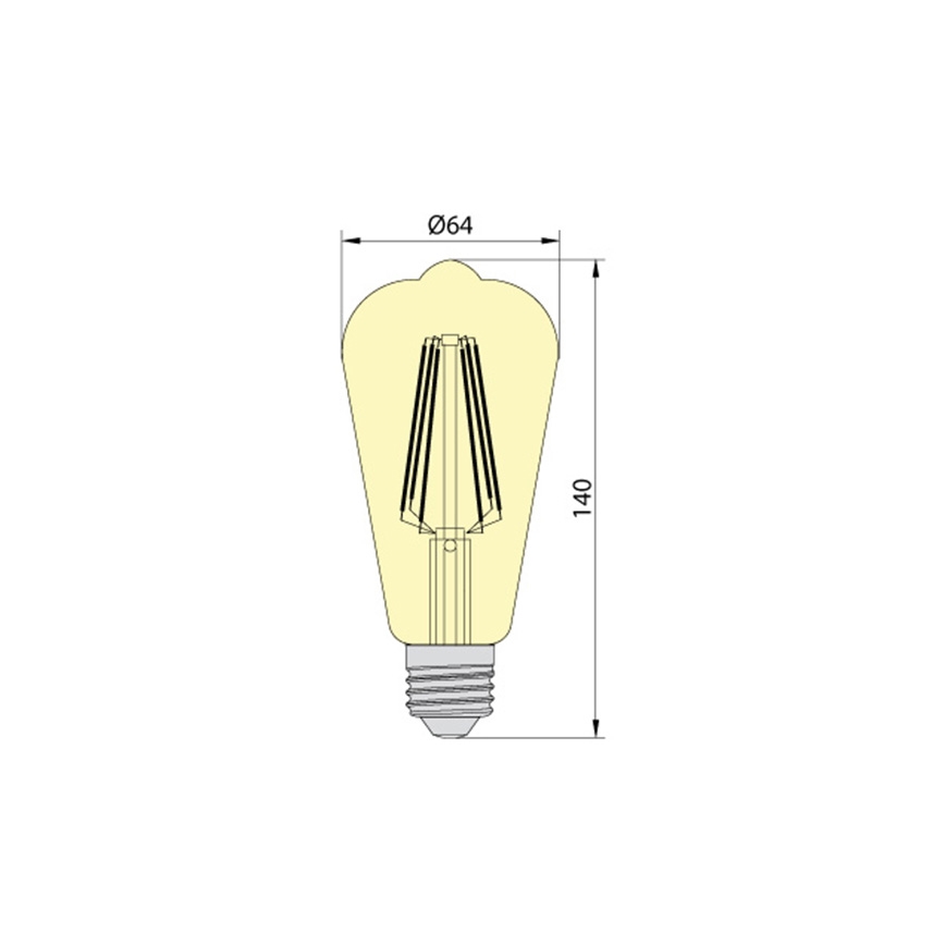 LED-polttimo LEDSTAR AMBER ST64 E27/10W/230V 2200K