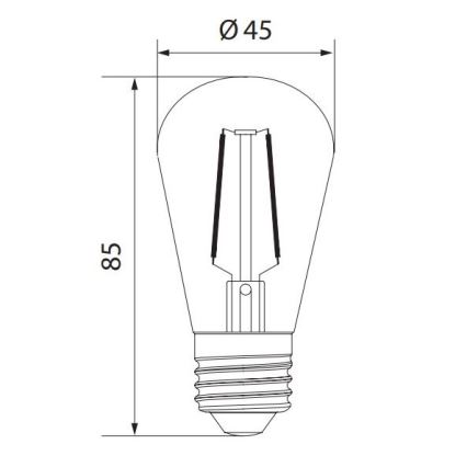 LED-polttimo LEDSTAR CLASIC ST45 E27/1W/230V 3000K