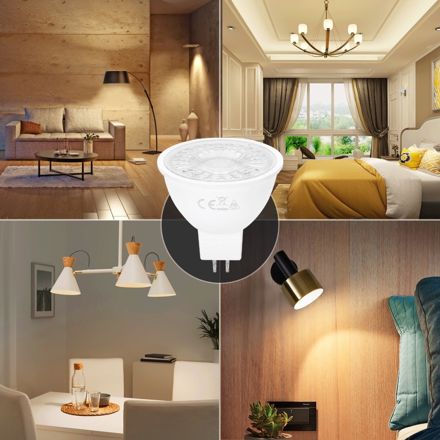 LED-polttimo MR16 GU5,3/6W/12V 3000K - Aigostar