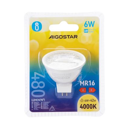 LED-polttimo MR16 GU5,3/6W/12V 4000K - Aigostar