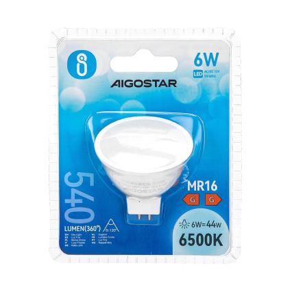 LED-polttimo MR16 GU5,3/6W/12V 6500K - Aigostar