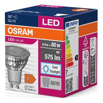 LED-polttimo PAR16 GU10/6,9W/230V 6500K - Osram