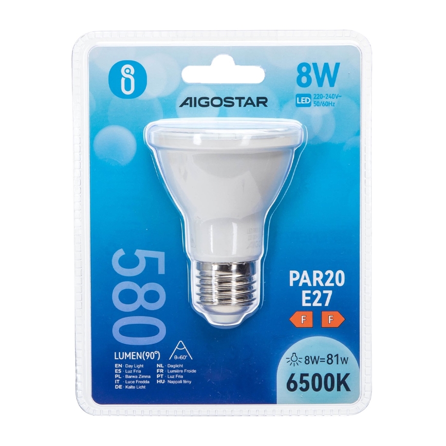 LED-polttimo PAR20 E27/8W/230V 6500K - Aigostar