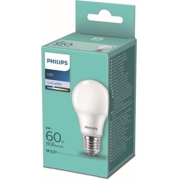 LED-polttimo Philips A60 E27/8W/230V 4000K