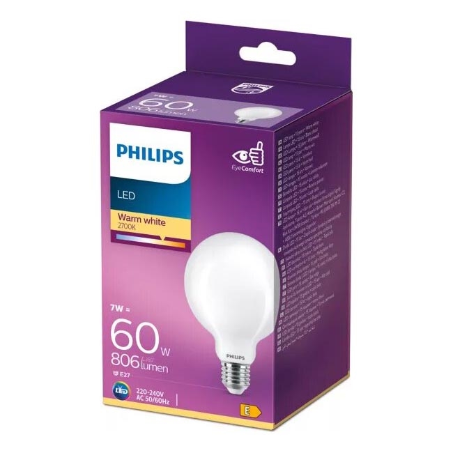 LED-polttimo Philips G93 E27/7W/230V 2700K