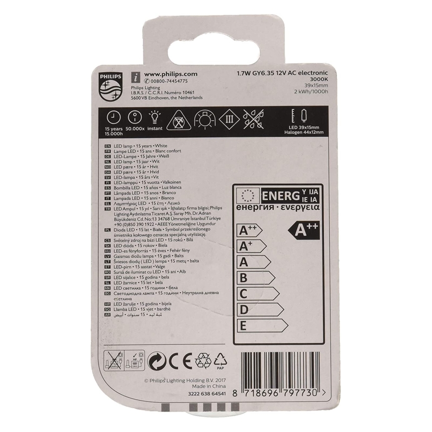 LED Polttimo Philips GY6,35/1,7W/12V 3000K