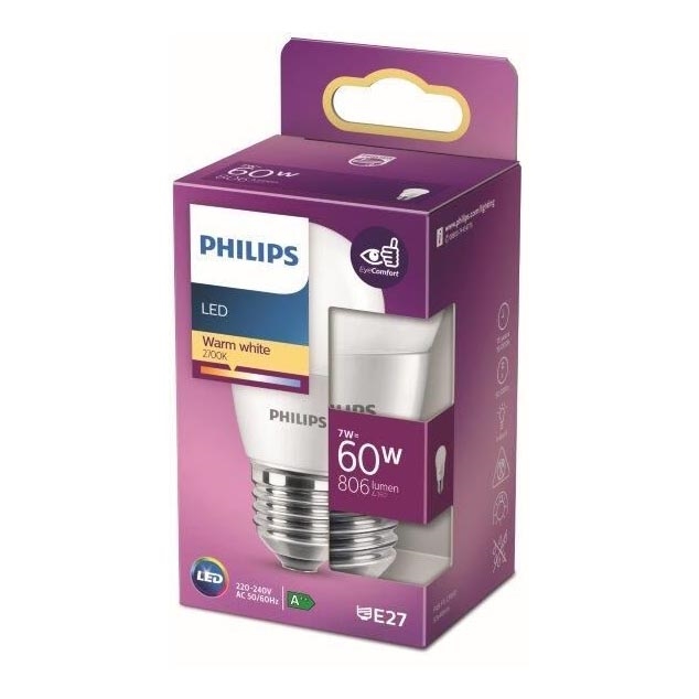 LED-polttimo Philips P48 E27/7W/230V 2700K