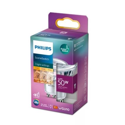 LED-polttimo Philips SCENE SWITCH PAR16 GU10/4,8W/230V 2200/2500/2700K