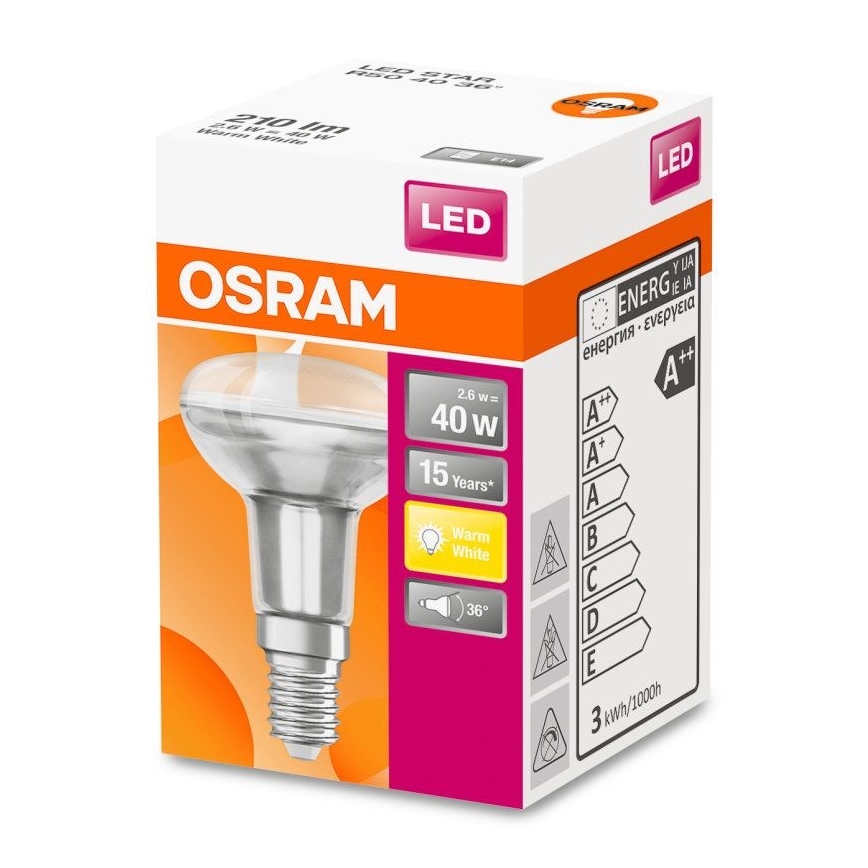 LED-polttimo R50 E14/2,6W/230V 2700K - Osram