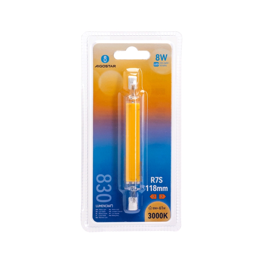 LED-polttimo R7s/8W/230V 3000K - Aigostar