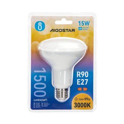 LED-polttimo R90 E27/15W/230V 3000K - Aigostar