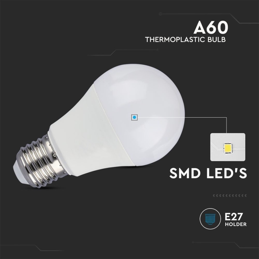 LED-polttimo SAMSUNG CHIP A60 E27/8,5W/230V 3000K